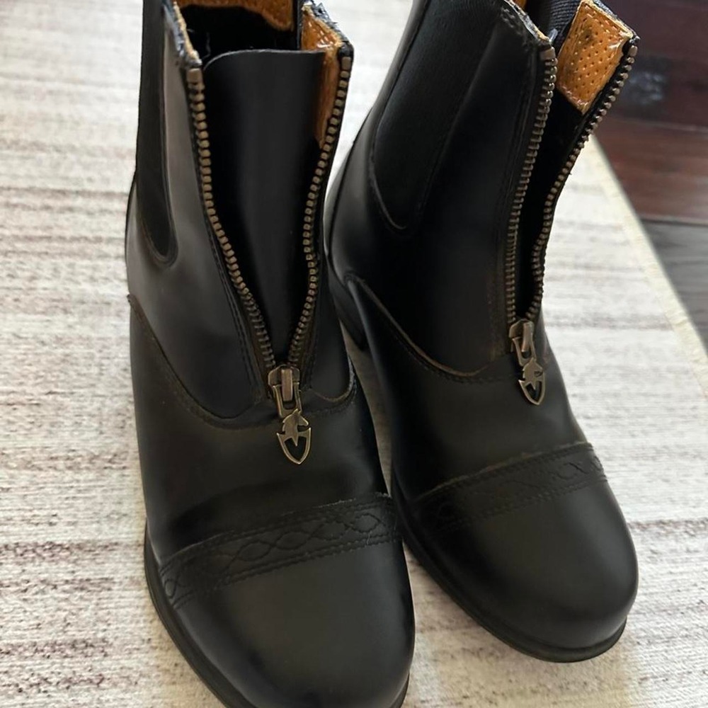 Moretta Women's Riding Boots 4 Black Leather Western Horse Outdoor Athletic